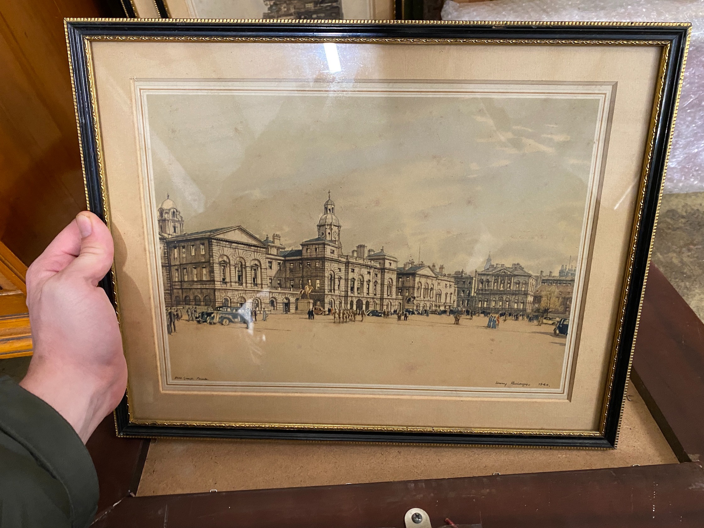 A collection of assorted oils, watercolours and prints and a rectangular wall mirror